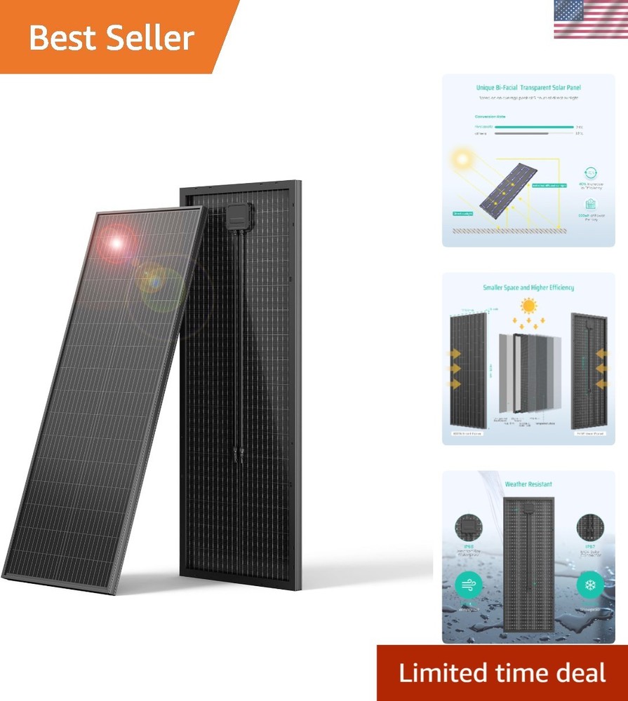 Efficient 100W Bifacial Solar Panel – Perfect for Home, RV, and Off-Grid Living