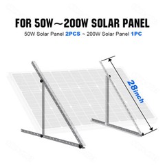 2/4PCS Solar Panel RV Tilt Mount Brackets Rooftop Flat Surface Adjustable Frame