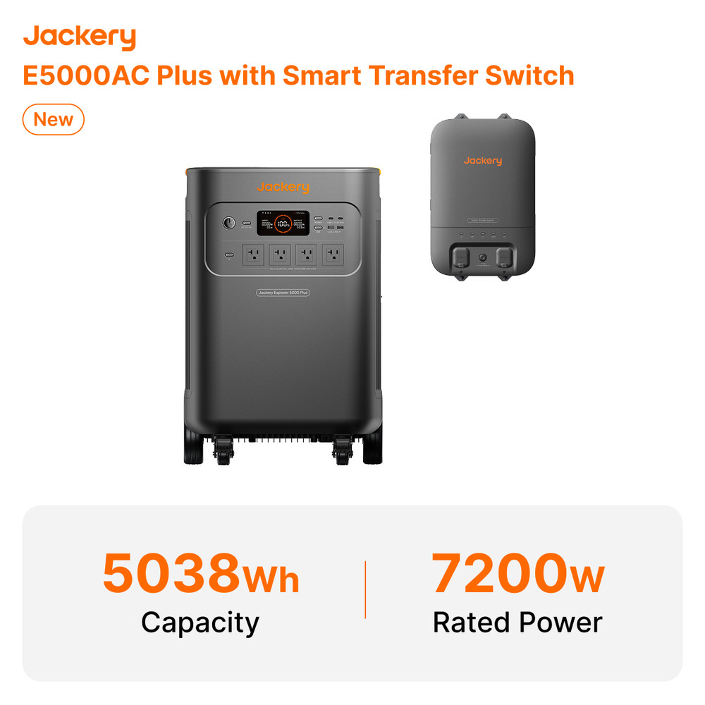 Jackery E5000AC Plus Portable Power Station with Smart Transfer Switch