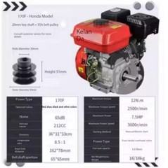 Small Engine 170F Gasoline-Powered Thresher Water Pump Grain Thresher