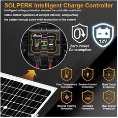 Monocrystalline Solar Battery Charger for RV, Boat, Car
