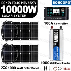 SOECOPO 10000W Solar Kit 2pcs Flexible Panels Inverter for Boat RV Campingnx