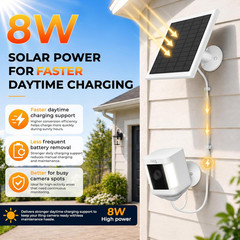 8W Solar Panel for Ring Camera, Solar Panel Charger Compatible with Ring Stick u