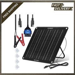 Obdii Solar Battery Trickle Charger 10w Waterproof 12v Maintainer Kit for Car