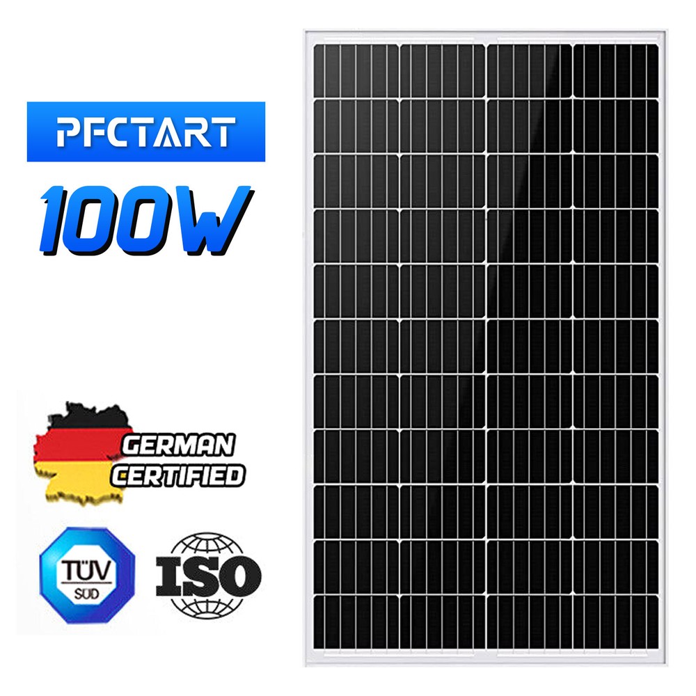 100W 12V Solar Panel High Efficiency Monocrystalline Module For RV Home Roof NEW