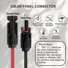 COMeap 5FT 1.5M Solar Panel Adapter for Jackery, to DC 5FT-14+16AWG, Black