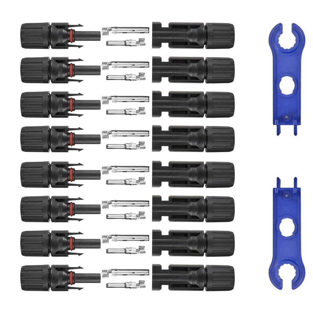16 PCS Solar Panel Connectors Male/Female IP67 Waterproof 1000V 30A Solar