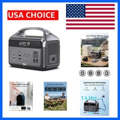 Portable Power Station, 192Wh LiFePO4 Battery Backup Solar Generator with w/2…