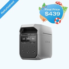 EcoFlow 1024Wh DELTA 3 Classic 1800W Portable Power Station for Home Backup