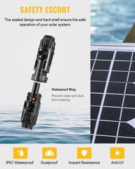 1-100 Set Male Female Wire Cable Connector Set Solar Panel Waterproof Connectors