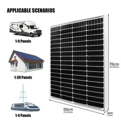 100W Solar Panels Mono Solar Module 12 Volt 12V RV Boat Off Grid Fast Shipping