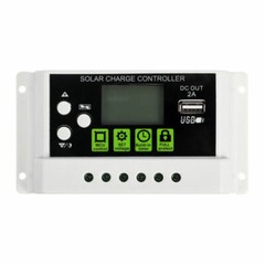 PWM Solar Charge Controller 12V/24V Auto-Adaptive Regulator Data Records LCD USB