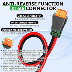 Solar to Xt60I Extension Cable 10AWG 50FT Xt60I Female to Male Connector for RV