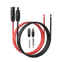 Solar Panel Extension Cable-TUV Listed 1Pair 10AWG 30FT Black and Red with Ma…