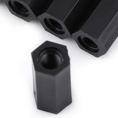 100Pcs Black M3x12mm Female Hex Threaded Spacer Standoff