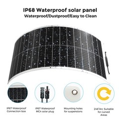 100W Flexible Solar Panel Mono Waterproof Module 12V Charging for RV Boat Camp