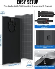 100W High Efficiency 18BB Solar Panel – Waterproof for RV & Off-Grid Living