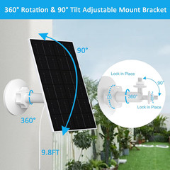 USB Solar Panel for Security Camera, 4W Solar Charger for Rechargeable Battery C
