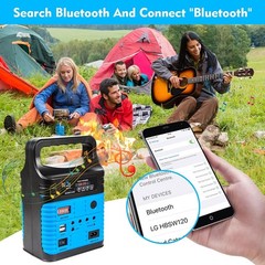 Compact Solar Generator with LED Flashlight – Portable Power Station for Camping