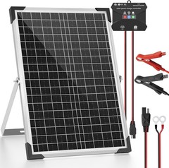 30W 24V Solar Panel Battery Charger Kit with MPPT Charge Controller