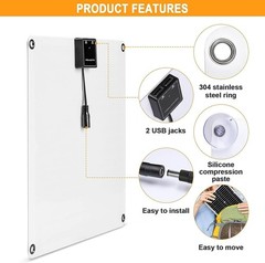 Monocrystalline 200W Solar Panel Kit: 100A Controller with Dual 5V USB Outputs
