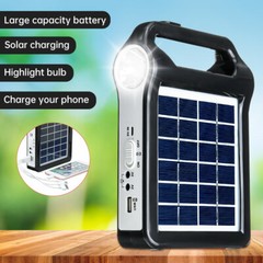 Portable Solar Generator USB Charger 6V 2W Power Storage System with Flashlight