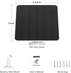 5W Solar Panel Charger for Ring & Wyze Battery Cameras, Waterproof, 9.8ft