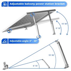 2 Set Adjustable Solar Panel Tilt Mount Brackets Aluminum Alloy Mounting Brac…