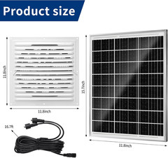 High-Speed Solar Attic Fan Kit with 2 Solar Panels & 25W DC Fan
