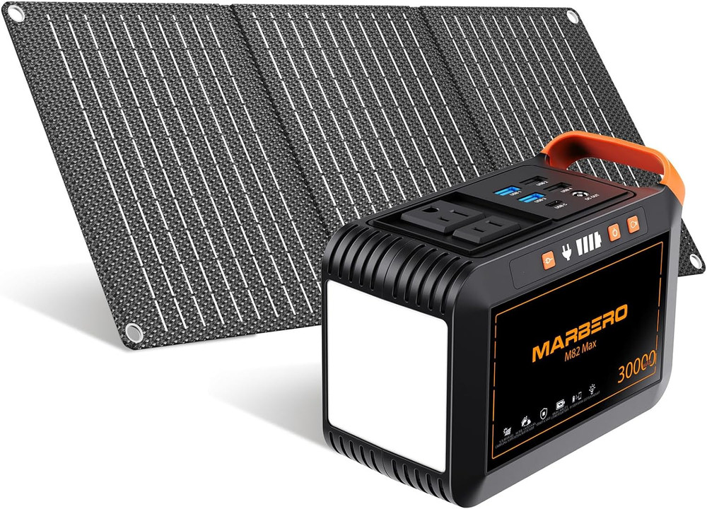 111Wh Solar Generator with Solar Panel Included Portable Power Station 120W with