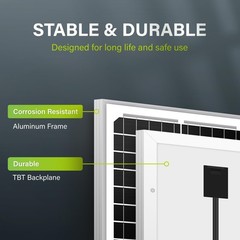 High-Efficiency 10W 12V Monocrystalline Solar Panel PV Module for RV, Boat, Gate