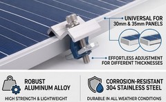 8 Pcs Solar Panel End Clamp Aluminum Alloy 30mm 35mm Universal Solar Panel B AP9