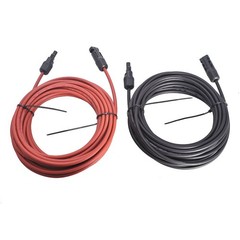 Solar Panel Extension Cable Wire Connector Black+Red 4mm²/12AWG 1 Pair 20ft