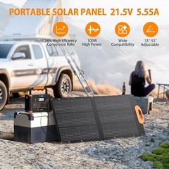 GRECELL 100W Solar Panel Power Stations, Foldable & Portable 21.5V Solar Charger