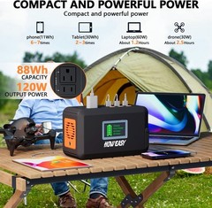 Efficient 88Wh Lithium Battery Power Station with 2 AC and USB Ports for Camping