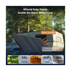 300 Watt Solar Panels, N-Type 16BB 2PCS 300W Bifacial Solar Panel, 25% High E…