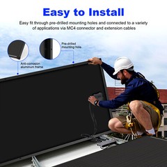 12V 170W 200W Watt Mono Solar Panel Black Battery Charging Home RV Off-Grid Boat