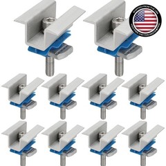 10 Pcs Adjustable Solar Panel Mounting Bracket Clamps Wide Photovoltaic Suppo…