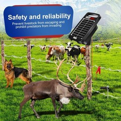 20 Miles Solar Powered Electric Fence Charger – 0.32J Output, 24/7 Day/Night