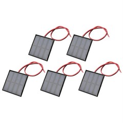 5Pcs Solar Panel Power Supply Module Board With 30CM Red Black Line DC2V 150mA