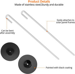 200-Pack Stainless Steel Solar Panel Guard Clips with Self-Locking Washers and J