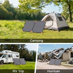 MHPOWOS 100W Portable Solar Panel Bifacial Foldable for Power Stations 1000W