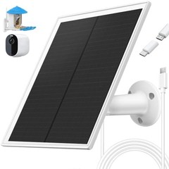 Solar Panel Charger, 6W Solar Panel with Micro USB & USB-C Port,IP66 White