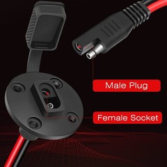 2 Pack SAE Connector Power Socket Sidewall Port, 10AWG Weatherproof Quick Con…