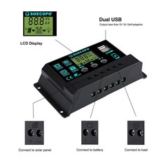 Pure Sine Wave Inverter 7000W Solar System Kit 100A Controller DC12V AC110 220V
