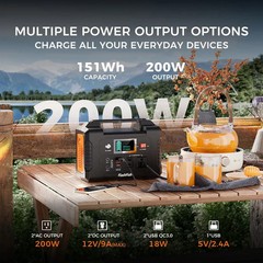 Flashfish E200 Portable Solar Generator 40800mAh 200W Power Station Outdoor Camp