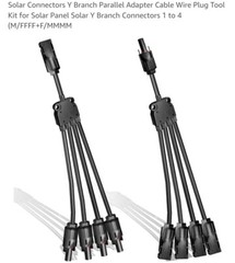 2 Y Branch Connectors Parallel for Solar Panel 1 to 4 (M/FFFF + F/MMMM)
