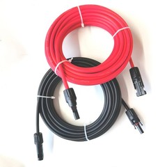 50ft Black + Red 10AWG Solar Panel Extension Cable Flexible Wire Connectors
