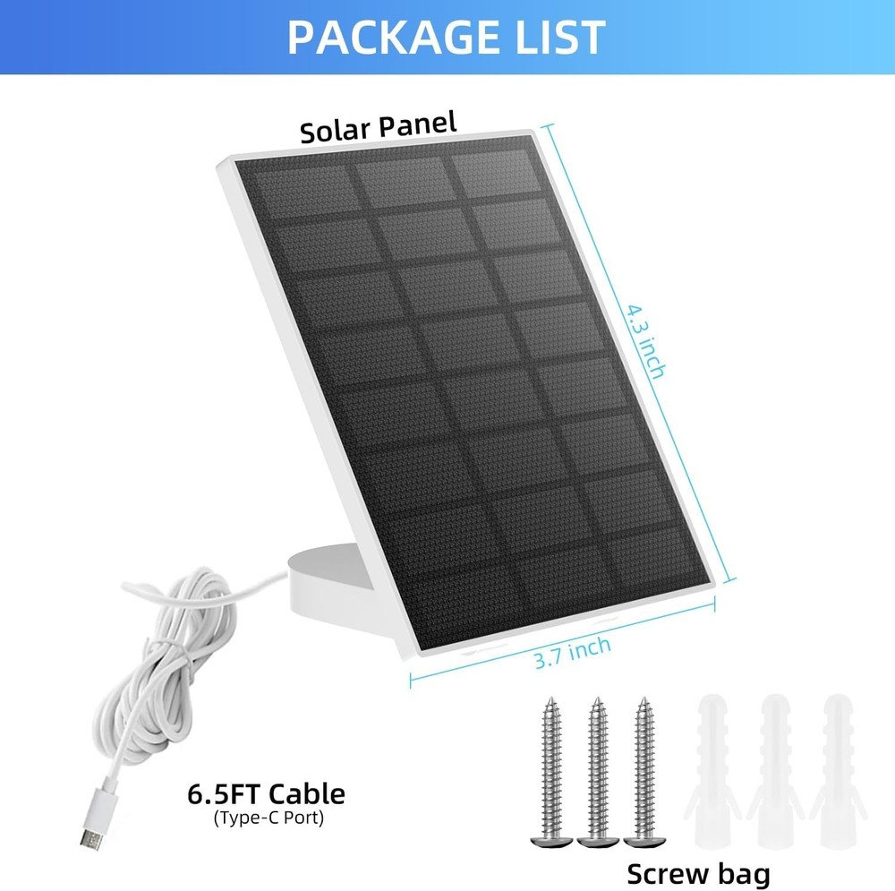 5V Solar Panel for USB Power CCTV Camera Security Cam Battery Charger Outdoor
