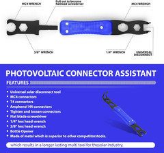Mc4 Disconnect Tool, Solar Serpent 5-In-1 Multipurpose Solar Connector Tool, …